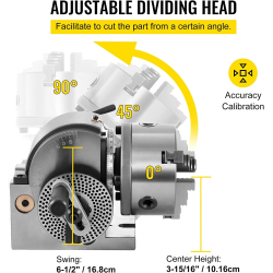Cabezal divisor VEVOR de 5 pulgadas para fresadoras | Indexación precisa...