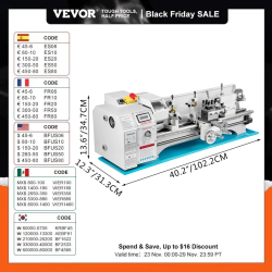 Mini Metal Lathe 1100W - Counter Face Turning & Drilling