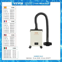Extractor de humo para soldadura VEVOR: potente succión y filtrado de 3 etapas...
