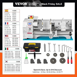 Mini soustruh VEVOR: Výkonné 1100W obrábění kovů pro přesné projekty
