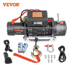 VEVOR 13500 LBS Electric Winch - Synthetic Rope, Remote Control