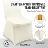 VEVOR Chair Covers: 50 Pack Ivory Stretch Spandex | VEVOR