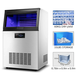 Komerční výrobník ledu VEVOR: Výroba 60 kg/den