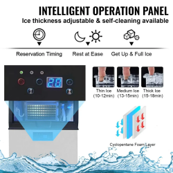 VEVOR Commercial Ice Maker: 60KG/Day Production