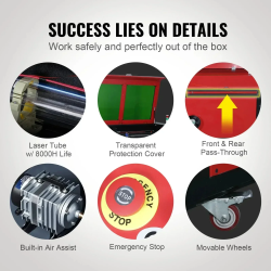 VEVOR CO2 Laser Engraver & Cutter for Wood, Acrylic, Fabric