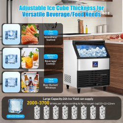 VEVOR Commercial Ice Maker: 270lbs/24hr Cube Ice Production