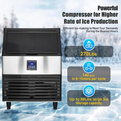 VEVOR Commercial Ice Maker: 270lbs/24hr Cube Ice Production