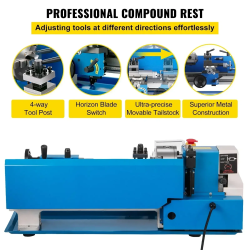 Mini torno de metal VEVOR de 7 x 14 pulgadas: metalistería de precisión