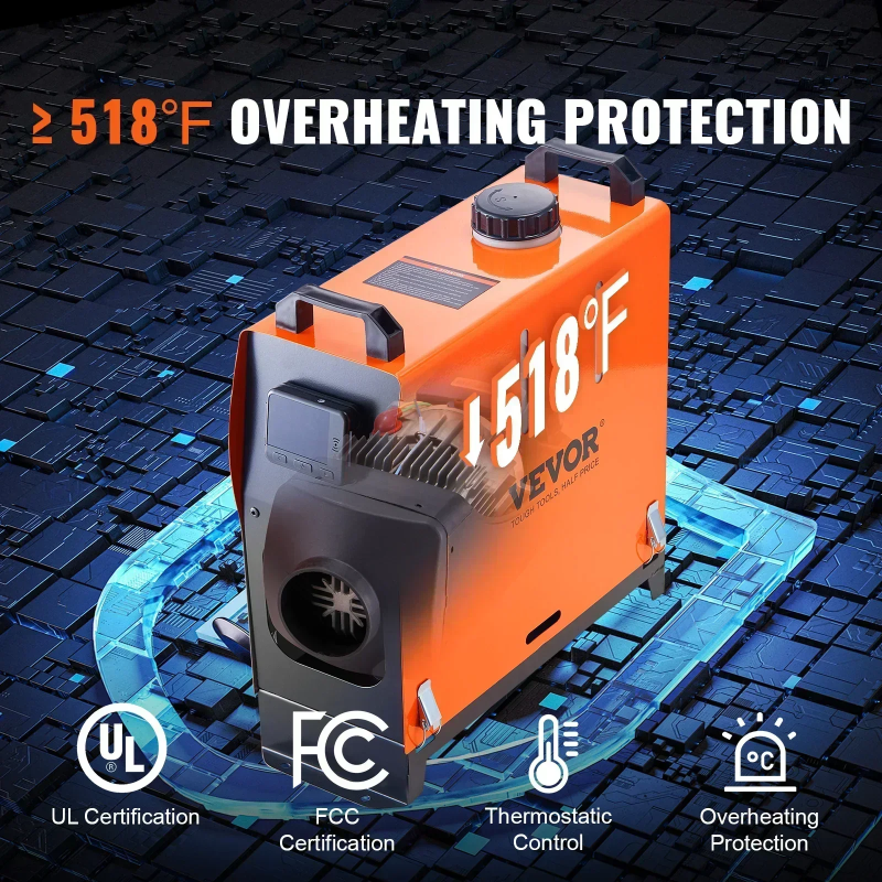 VEVOR Car Heater: Diesel Air Heat with Remote & LCD Controller