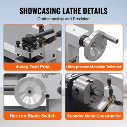 Mini soustruh na kov VEVOR: Výkonné a všestranné obrábění