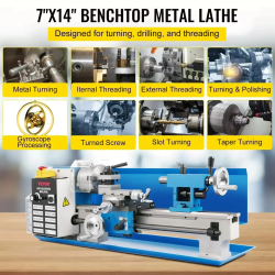 VEVOR 7x14 Inch Mini Metal Lathe - Precise Benchtop Machining