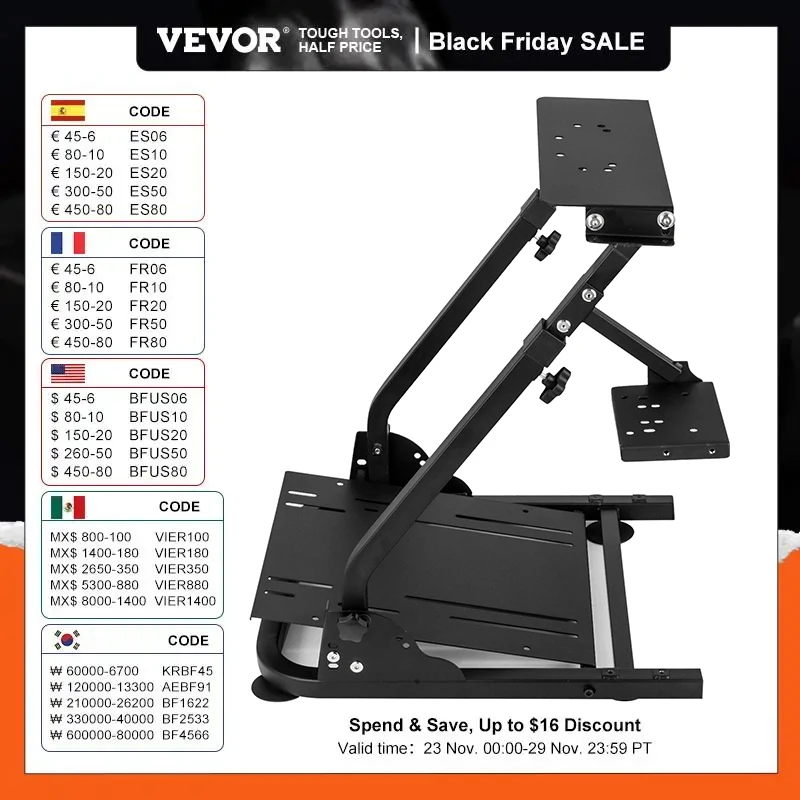 VEVOR Racing Wheel Teline malleihin G25/G27/G29/G920 | Säädettävä