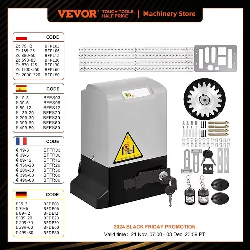 Abridor de puerta automático VEVOR: acceso seguro y fácil