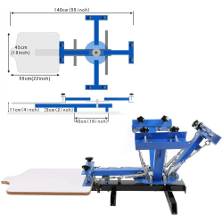 4-Color Silk Screen Printing Press for T-Shirt DIY Printing