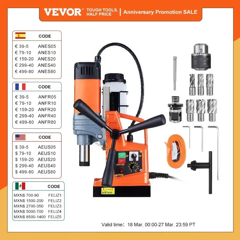VEVOR Magnetic Drill Press: Powerful & Precise Drilling