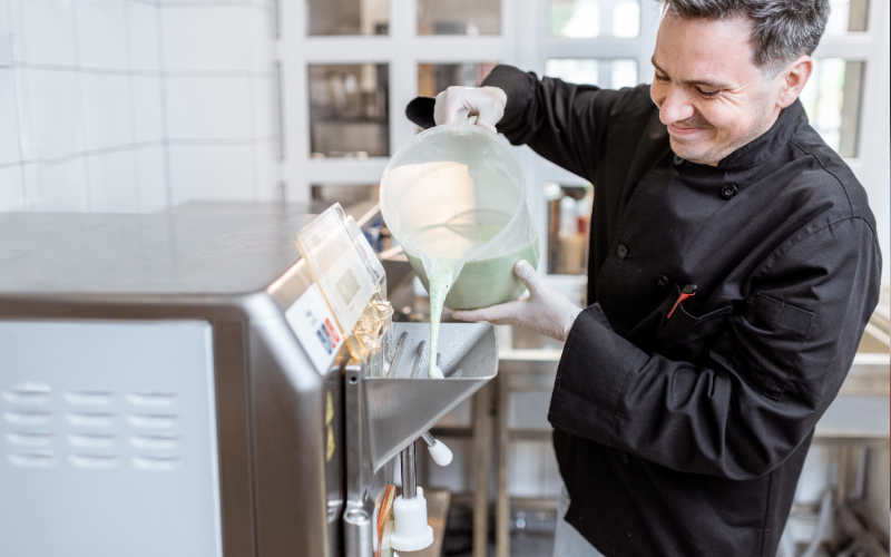 What features should you look for in a commercial ice cream maker?